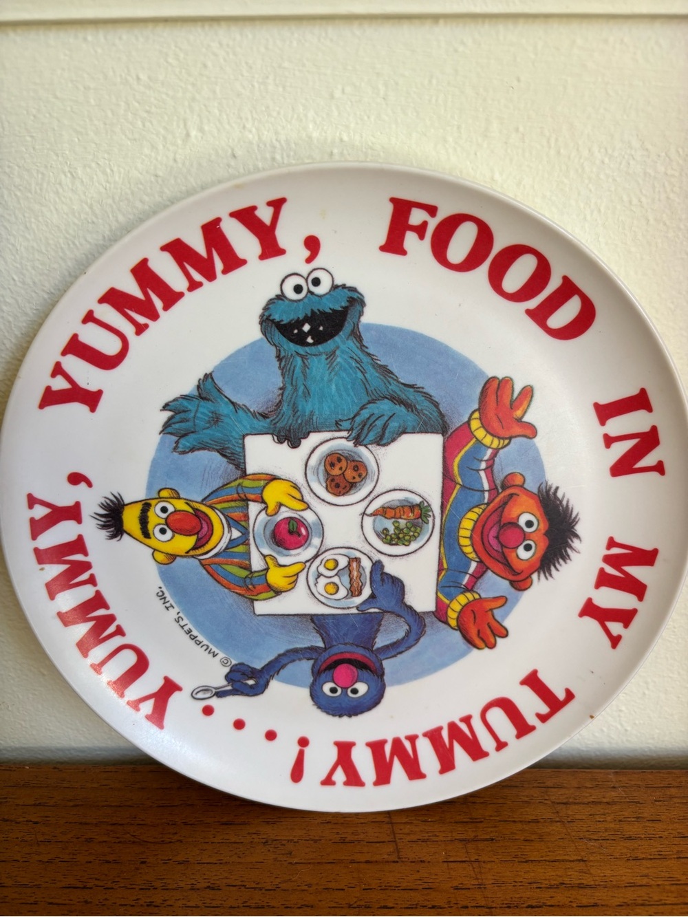 Vintage Sesame Street plate w/cookie monster burt Ernie Grover
